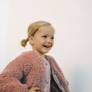 Zara Kids Disty Rose Teddy Quited Interior Jacket 2-3 Y